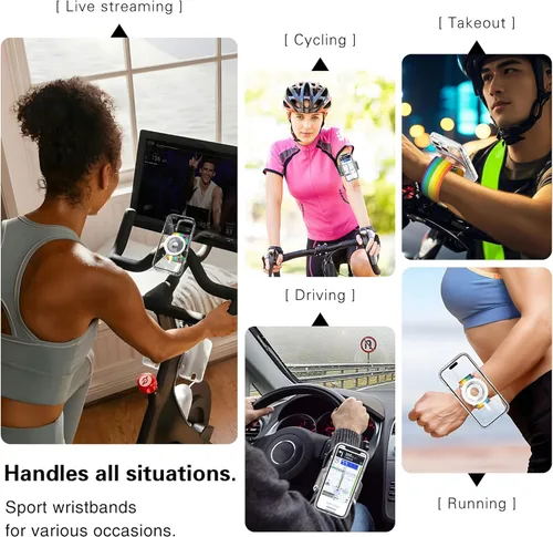 Vista 4 de BAISRKE Brazalete magnético para correr para carcasa MagSafe, agarre giratorio de 360° para teléfono con compartimento de aroma ajustable y cordón