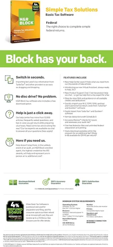 Vista 3 de [Versión antigua] H&R Block Tax Software Basic 2019 [Exclusivo de Yaxa] [Descarga Mac]