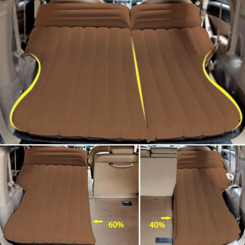 Vista 5 de Colchón de aire inflable para SUV, colchón de aire inflable engrosado para automóvil, camping, viajes, con 2 almohadas y bomba de aire, cama