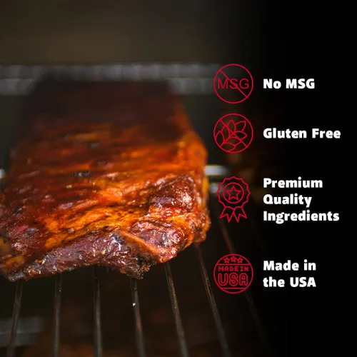 Vista 2 de Myron Mixon Salsa BBQ Adobo de carne Receta Champion Pitmaster Salsas BBQ sin gluten, sin MSG, fabricadas en Estados Unidos Botella de 16