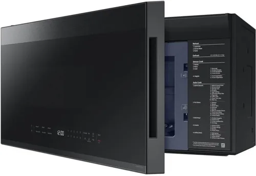 Vista 3 de Samsung ME21DG6500MT Microondas inteligentes sobre la gama de acero negro mate a medida de 2.1 pies cúbicos