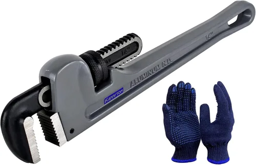 Vista 15 de Llave de tubo de aluminio de 10 pulgadas, 1-5/8"/41mm de abertura de mordaza Cr-Mo ajustable, llaves de fontanería de mango recto resistente