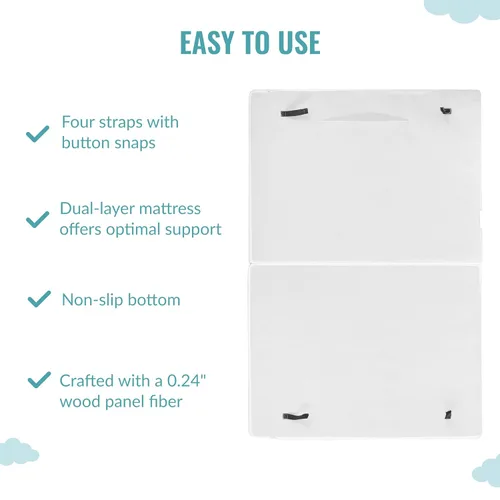 Vista 5 de Dream On Me Protector de colchón, ajuste ideal para corrales de 38 x 26 pulgadas, certificado JPMA y Greenguard Gold, blanco