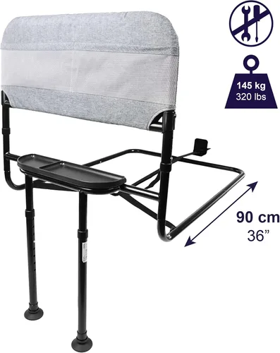Vista 2 de KMINA Rieles laterales para camas para personas mayores, riel de asistencia de cama ajustable para personas mayores, bolsillo y bandeja