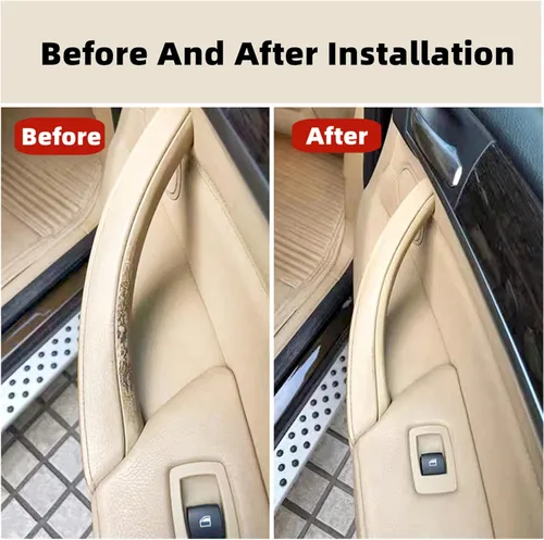 Vista 2 de Cubierta de manija de puerta compatible con BMW X5 Series E70/E70 LCI 2008-2013, BMW X6 Series E71/E72 2008-2014 (3 piezas) (beige)