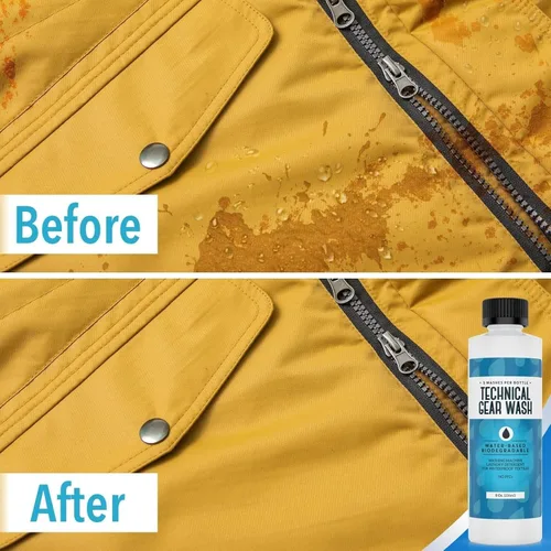 Vista 5 de [5 cargas] Detergente técnico para lavado de engranajes para ropa renovada – Detergente concentrado y seguro para mantener el equipo DWR – Lavado