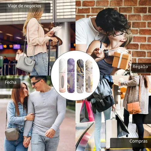 Vista 6 de Botella de Perfume Recargable para Viajes – Mini Vaporizador Portátil, Botellas de Perfume Vacías con Patrones Únicos, Estuche de Bomba de Repuesto