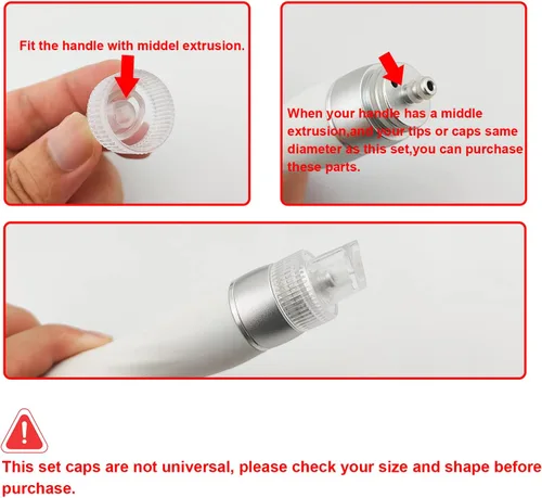 Vista 6 de Recambios de la máquina de la belleza del cuidado de la cara Dermabrasion Aqua Peel Water Scrub Tips Caps 6 Plastic 2 Diamond Microdermabrasion 1