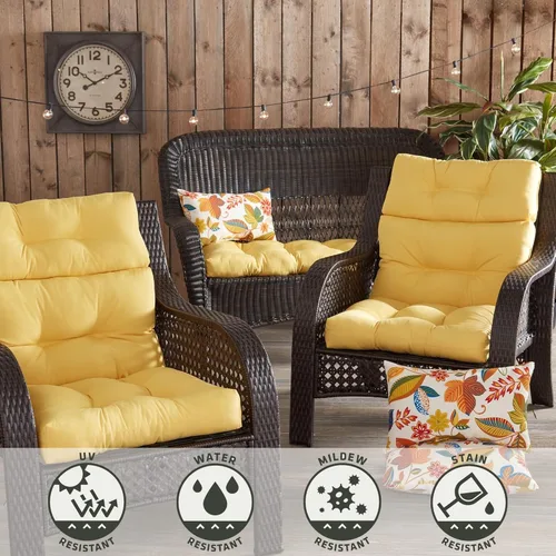 Vista 154 de Greendale Home Fashions Aloha - Cojín para silla de respaldo alto para exteriores de 44 x 22 pulgadas