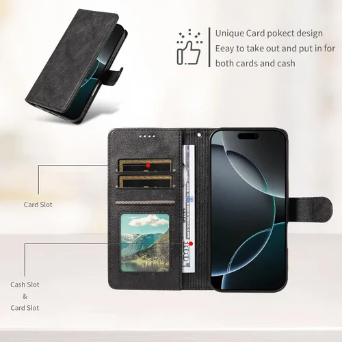 Vista 5 de Funda para teléfono compatible con Huawei P10 Lite, color negro