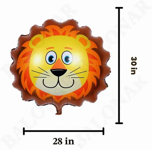 Vista 5 de BALONAR 5 globos de aluminio de 32 pulgadas con diseño de cebra y león