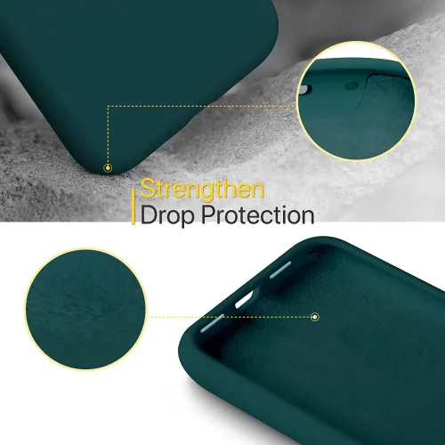 Vista 371 de Miracase - Funda diseñada para iPhone 14 Plus, de silicona líquida, a prueba de golpes, con protector de pantalla, protección para cámara y forro