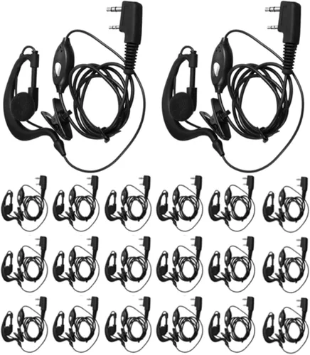 Vista 10 de 10 pares de auriculares para walkie talkie con micrófono de 2 pines, micrófono de auricular para radio bidireccional, auricular de un solo cable