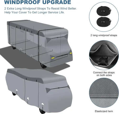 Vista 6 de Cubierta para autocaravana Clase C - Mejorada de 7 capas antidesgarro para autocaravana de 16-20 pies, impermeable para invierno, anti-UV, a prueba