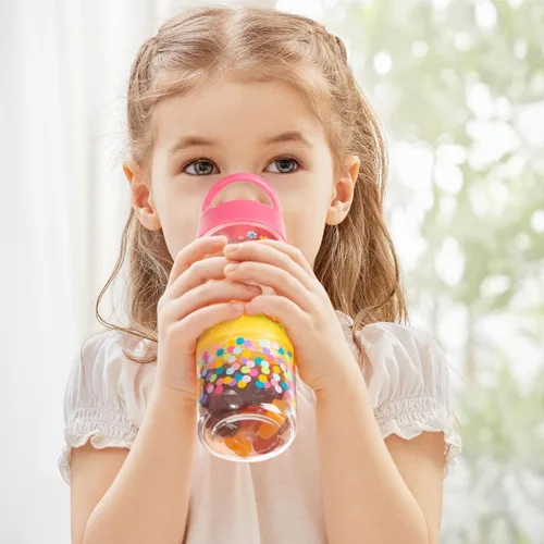 Vista 7 de Stephen Joseph, Botella de agua para beber y refrigerio para niños, 12 onzas de Tritan sin BPA, botella de agua para bebidas y aperitivos para niñas