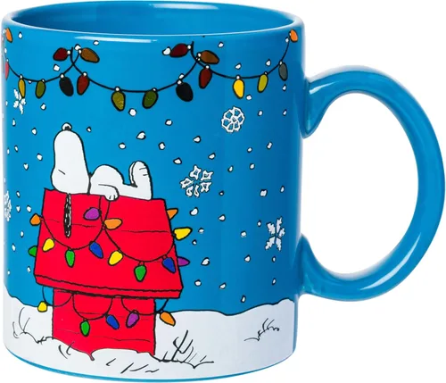 Vista 9 de Silver Buffalo Peanuts Snoopy - Tarro de cristal con tapa y pajita, 21 onzas