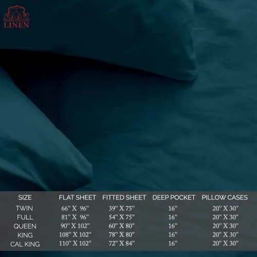 Vista 5 de Saaz Linen Juego de sábanas de 1000 hilos tamaño individual, sábanas 100% algodón egipcio, colección de lujo de hotel, se adapta a bolsillos