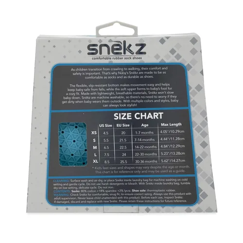 Vista 5 de Nuby Snekz - Calcetines de goma para primeros pasos, M, Nubes