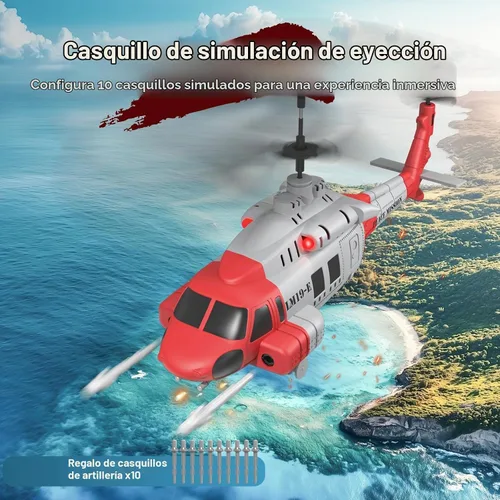 Vista 4 de OBEST Helicóptero RC LM19-E Black Hawk 3.5 Canal 2.4G - Despego/aterrizaje con una tecla, parada de emergencia, retención de altitud y 3
