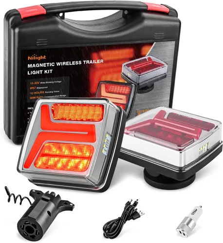 Vista 20 de Nilight Luz trasera ovalada de 6 pulgadas con ojales de montaje empotrado con soportes de montaje, 2 luces direccionales ámbar impermeables para 2