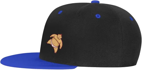 Vista 9 de Japanese Sumo Adult Flat Brim Contrast Hip Hop Hat Flat Brim Baseball Adjustable Snapback Trucker Cap