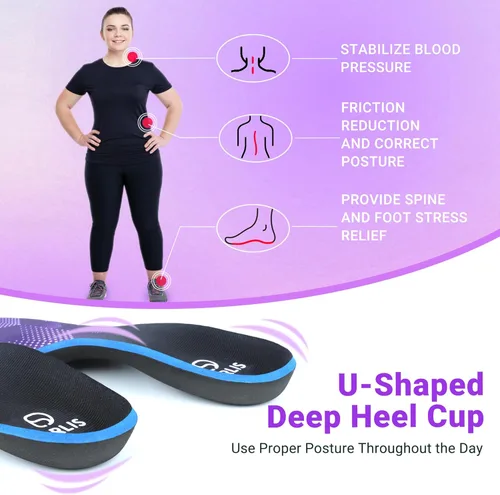 Vista 6 de DARLIS Heavy Duty Support Pain Relief Insoles, 220+ lbs Plantar Fasciitis Arch Support Inserts for High Arch, Flat Feet, Heel Pain, Orthopedic Work