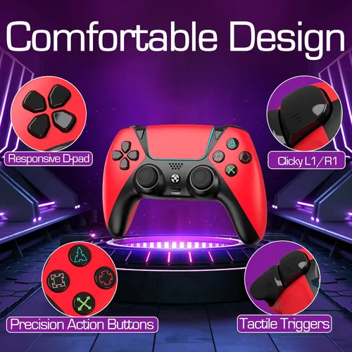 Vista 6 de Enstixsm Game Controller for Luna Fire Stick TV PC PS4 Steam Phone Tablet, Wireless Control with 2 Back Paddles and Turbo, 1200mAh Built in Battery