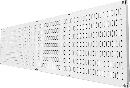 Vista 3 de Tablero horizontal para herramientas de garaje para pared, dos tablas de 32 pulgadas de ancho x 16 pulgadas de alto, fáciles de instalar Blanco