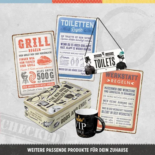 Vista 4 de Nostalgic-Art Caja de lata de almacenamiento retro plana, 84.5 onzas, caja Whatever Odds & Ends – Idea de regalo para tu hogar, lata de metal