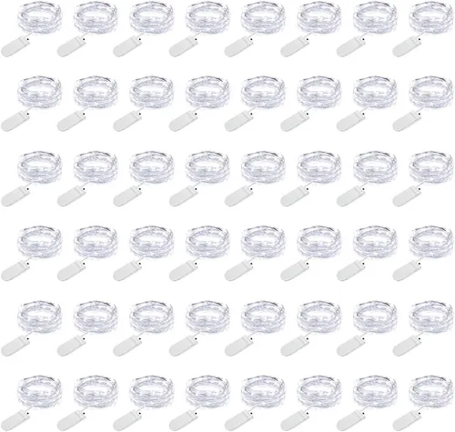 Vista 13 de MUMUXI Paquete de 24 luces de hadas con pilas, 20 luces LED impermeables de 7.2 pies, alambre plateado, luces estrelladas de luciérnaga para bodas