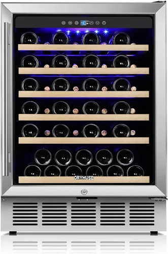 Vista 16 de Refrigerador de vino con compresor de 12 botellas con cerradura, refrigerador de vino independiente, control de temperatura digital de 41 °F a 64