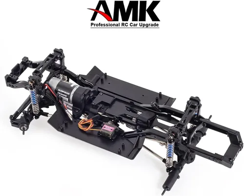 Vista 9 de Marco RC 12.323 in distancia entre ejes Marco de chasis de metal con transmisión de 2 velocidades Eje delantero invertido para 1/10 RC Crawler Axial