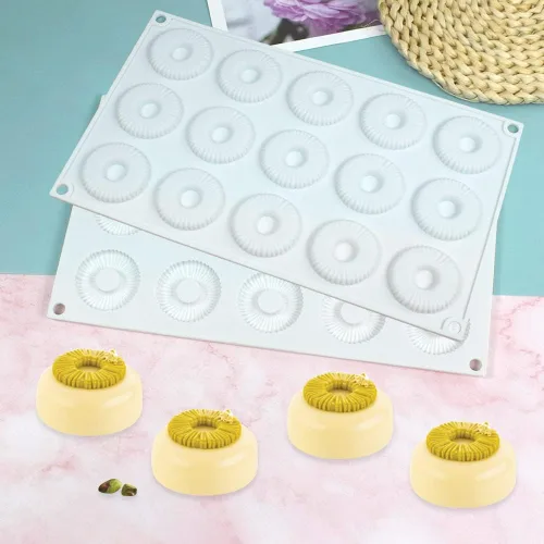 Vista 5 de Molde de silicona para donas redondas, moldes de silicona para dulces, moldes de silicona antiadherentes, perfectos para donas, pasteles, galletas
