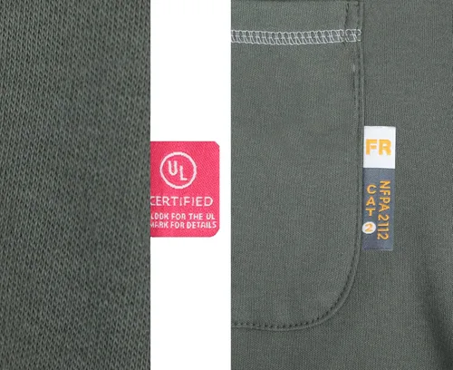 Vista 24 de KONRECO Camisas FR para hombres de manga larga Henley 7oz 100% algodón FRC camisa de soldadura de ropa