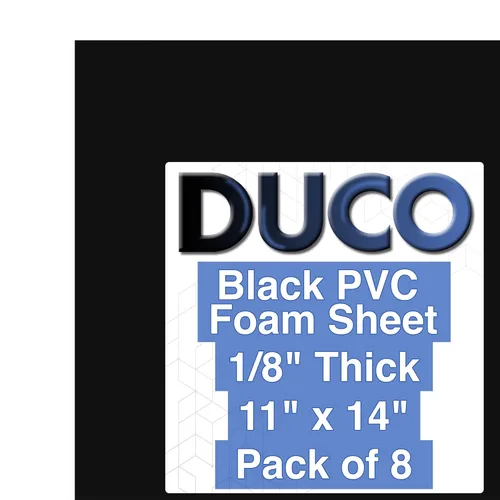Vista 31 de Hoja de PVC expandido Duco, fabricado en EE. UU., de 1/8" de grosor - Paquete de 2 de 11 x 17" de tablero de espuma de celda cerrada mate negro