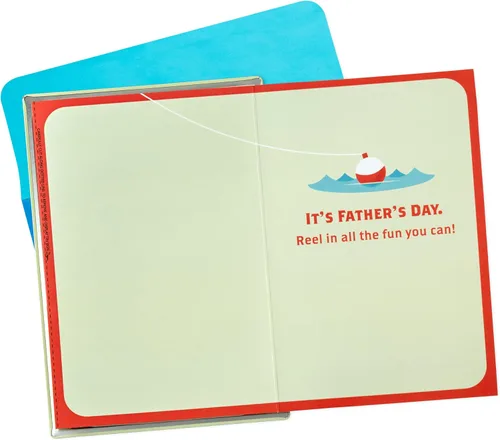 Vista 4 de Hallmark Tarjeta del día del padre con letrero de hojalata extraíble (pesca ida)