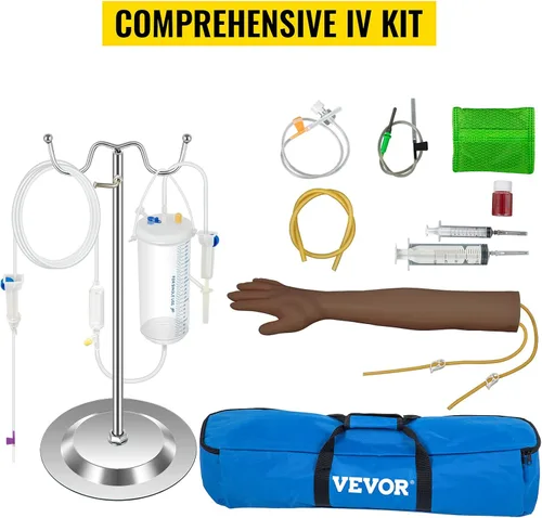 Vista 6 de VEVOR Kit de práctica IV Kit de práctica de flebotomía con piel oscura, kit de práctica de venipuntura, kit de aprendizaje de habilidades