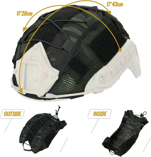 Vista 4 de OneTigris Helmet Cover, Tactical Fast Cloth for Ops-Core Fast PJ Helmet in Size M/L, OneTigris PJ Airsoft Cover in Size M/L