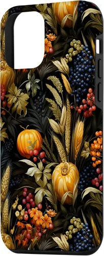 Vista 2 de iPhone 12 mini otoño hojas caídas calabaza especia cosecha feliz otoño caso