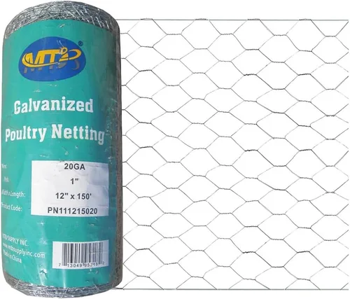 Vista 6 de MTB 20GA - Alambre hexagonal galvanizado para aves de corral, 48 pulgadas x 25 pies x 1 pulgada