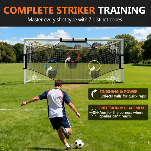 Vista 4 de Soccer Goal Target Net【ONLY NET】Equipment Training Soccer Net Practice Soccer Accuracy Target Large Backyard Game Goal Football Youth Rebounder Goal