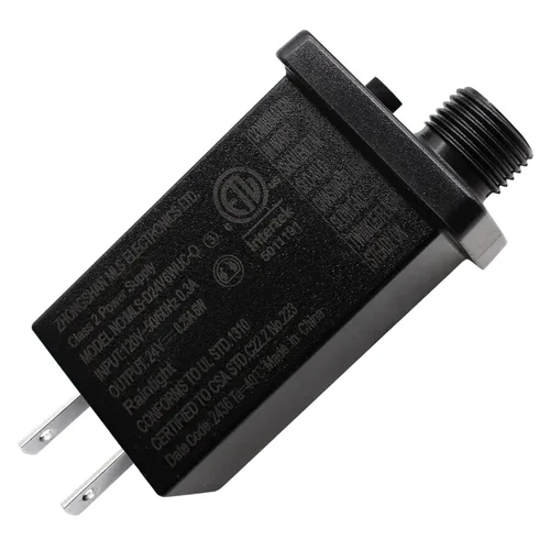 Vista 2 de Transformador LED de 24V6W Clase 2 Fuente de Alimentación LED, Impermeable IP44 de Bajo Voltaje Uso Temporal LED Driver Transformador Enchufe US CA