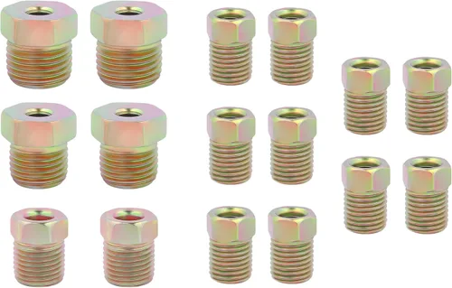 16 piezas de accesorios de línea de freno de 3/16, kit de reparación de línea de freno roscado, accesorios de abocinado invertido métrico, kit