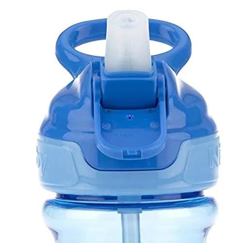 Vista 2 de Nuby Thirsty Kids - Botella de agua con boquilla suave para niños (verde/azul)