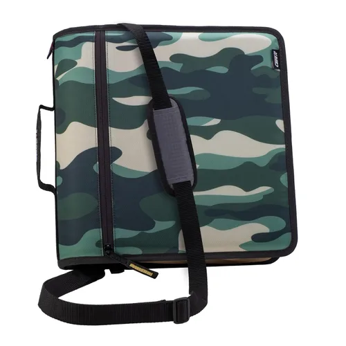 Vista 18 de Case-it - Carpeta Mighty Zip Tab escolar con cremallera, expansible, organizadora, múltiples bolsillos, correa hombro, anillos 3 pulgadas, 600