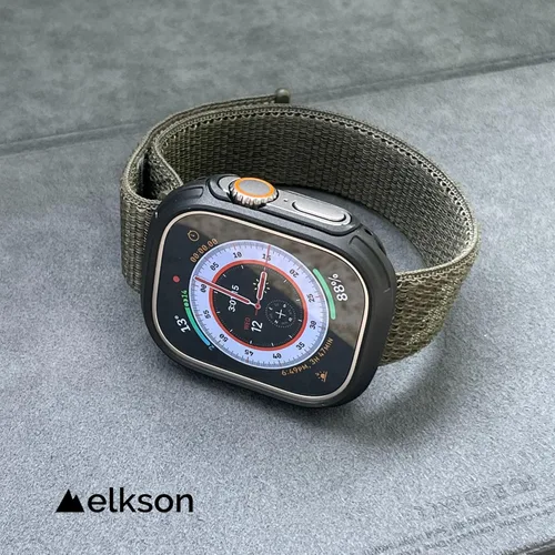 Vista 7 de elkson para Apple Watch Ultra de 49mm Series 3/2/1 Estuche con Parachoques y Protector de Pantalla de Vidrio Templado, Serie Quattro Max Resistente