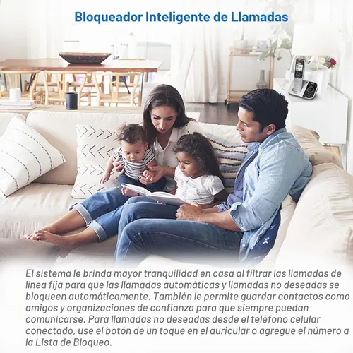 Vista 3 de VTECH VS112-3 DECT 6.0 - Teléfono inalámbrico Bluetooth 3 para el hogar con contestador, bloqueo de llamadas, identificador de llamadas Plateado