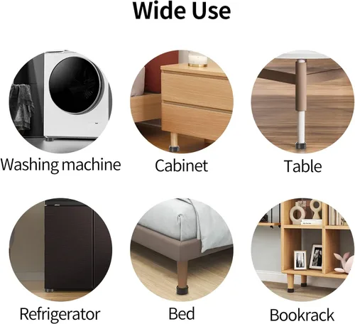 Vista 7 de Ezprotekt Elevadores de muebles redondos ajustables de 1 pulgada, elevadores apilables para muebles que crean una altura adicional de 1, 2 o 3