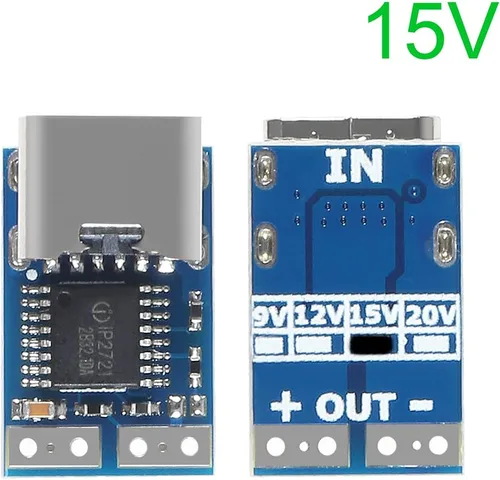 Vista 2 de Paquete de 10 módulos tipo C PD señuelo, USB-C PD 15 V CC, módulo de disparador de potencia de voltaje fijo 5 A, entrada hembra tipo C