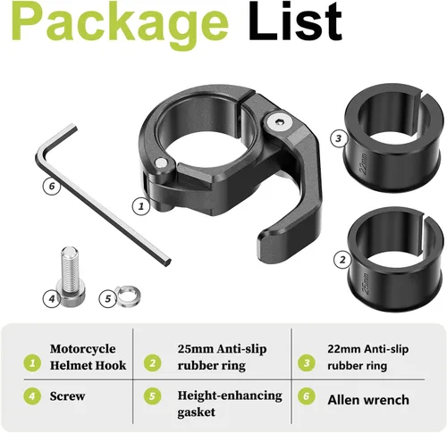 Vista 9 de LOKTENWO Soporte de gancho de aleación de aluminio para casco de motocicleta, ganchos plegables para manillar, gancho para casco de motocross